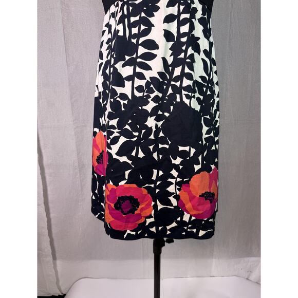 Nine West Sleeveless Floral Dress Size 10 White Black Party Cocktail C717 - Picture 2 of 11